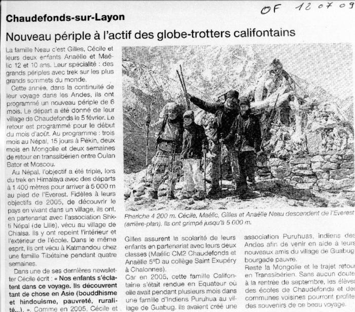  Ouest France 12 07 2009 PRESSE