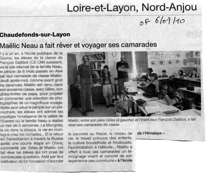  Courrier  lOuest 09 07 2010 PRESSE